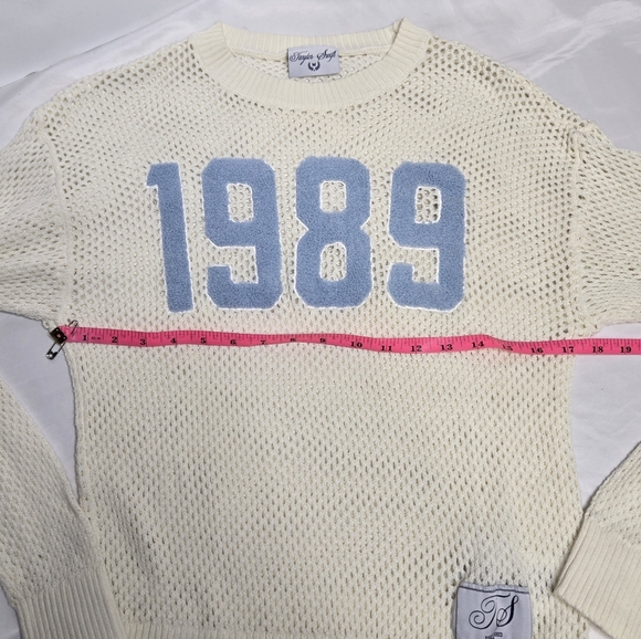 TAYLOR SWIFT 1989 Taylor's Version open knit cream unisex sweater M - Picture 10 of 12